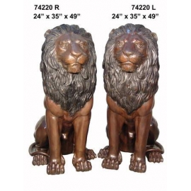 銅雕獅子(ㄧ對) y14164 立體雕塑.擺飾 立體擺飾系列-動物、人物系列
